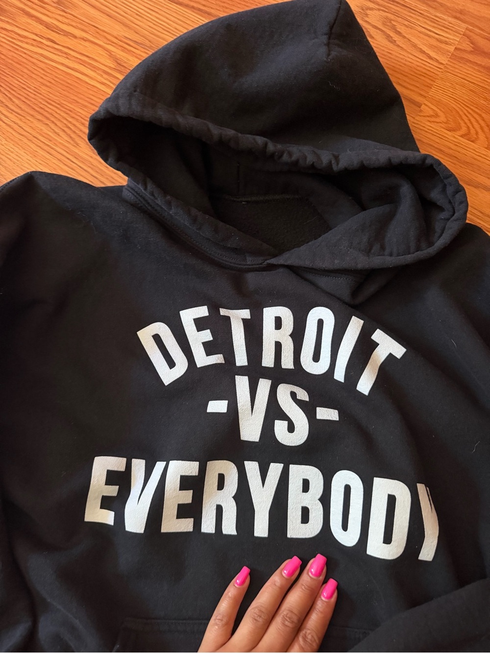 Black 'Detroit vs Everybody' Graphic Hoodie - Picture 2 of 3